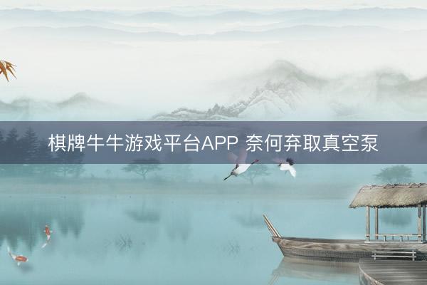 棋牌牛牛游戏平台APP 奈何弃取真空泵
